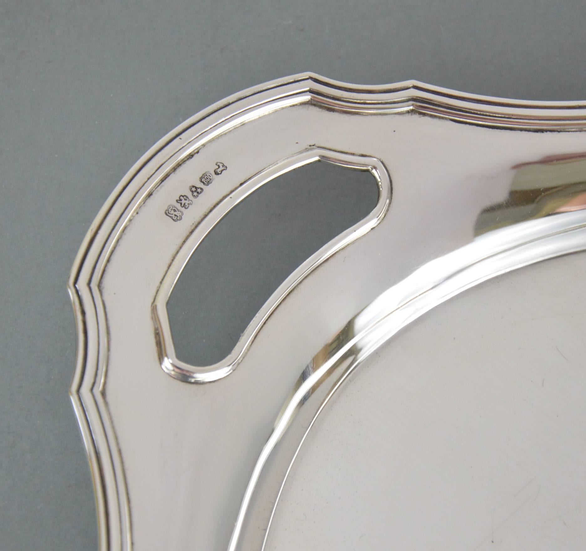 Art Nouveau Silver Serving Tray by Wolfers Brothers Belgium, Late 19th Century