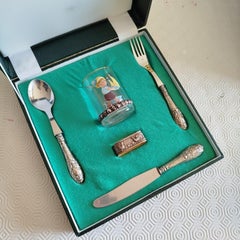 Silver Set of Cutlery (Fork, Knife, Spoon, Napkin Ring and Cup)