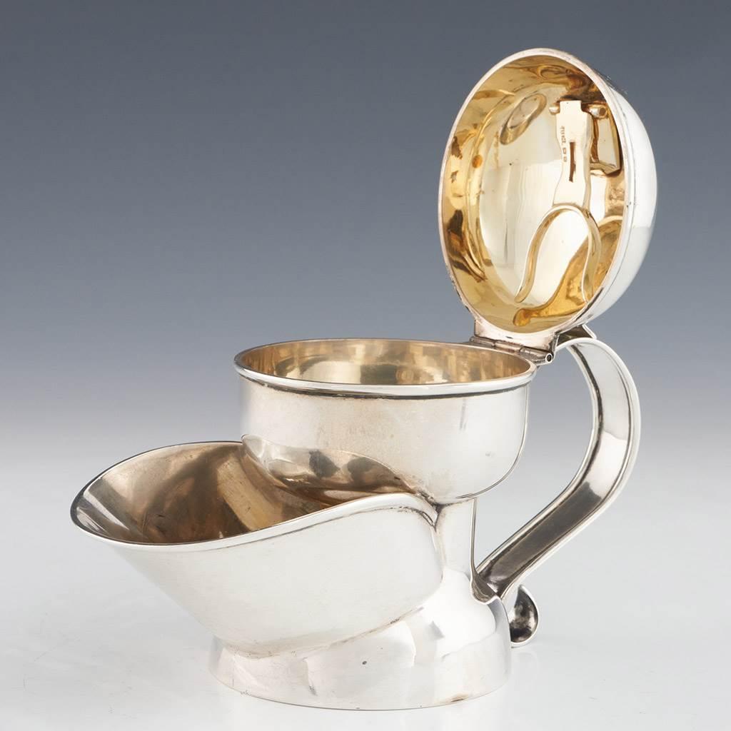 Taza de afeitar de plata Birmingham 1897 por Henry Mathews Victoriano en venta