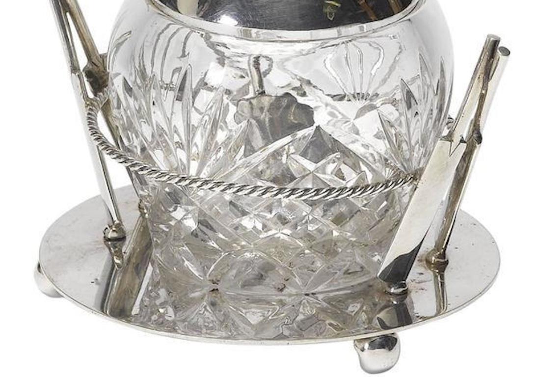 British Silver Sheffield Cricket Sugar Jar, circa 1900 For Sale