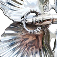 Silver Shell and Lobster Crudités Condiment Serving Platter, India