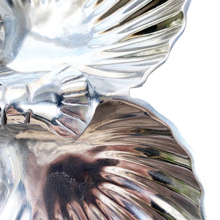 American Classical Silver Shell and Lobster Crudités Condiment Serving Platter, India