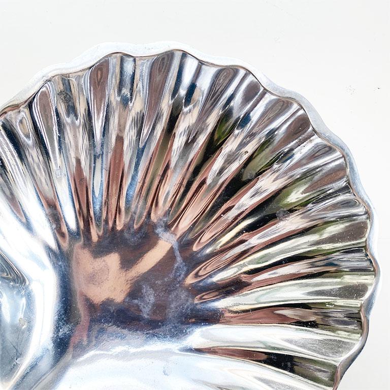 Indian Silver Shell and Lobster Crudités Condiment Serving Platter, India