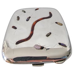 Antique Silver Shibayama Cigarette Case