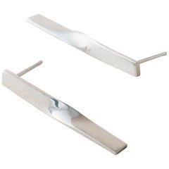 Silver Shift Bar Earrings
