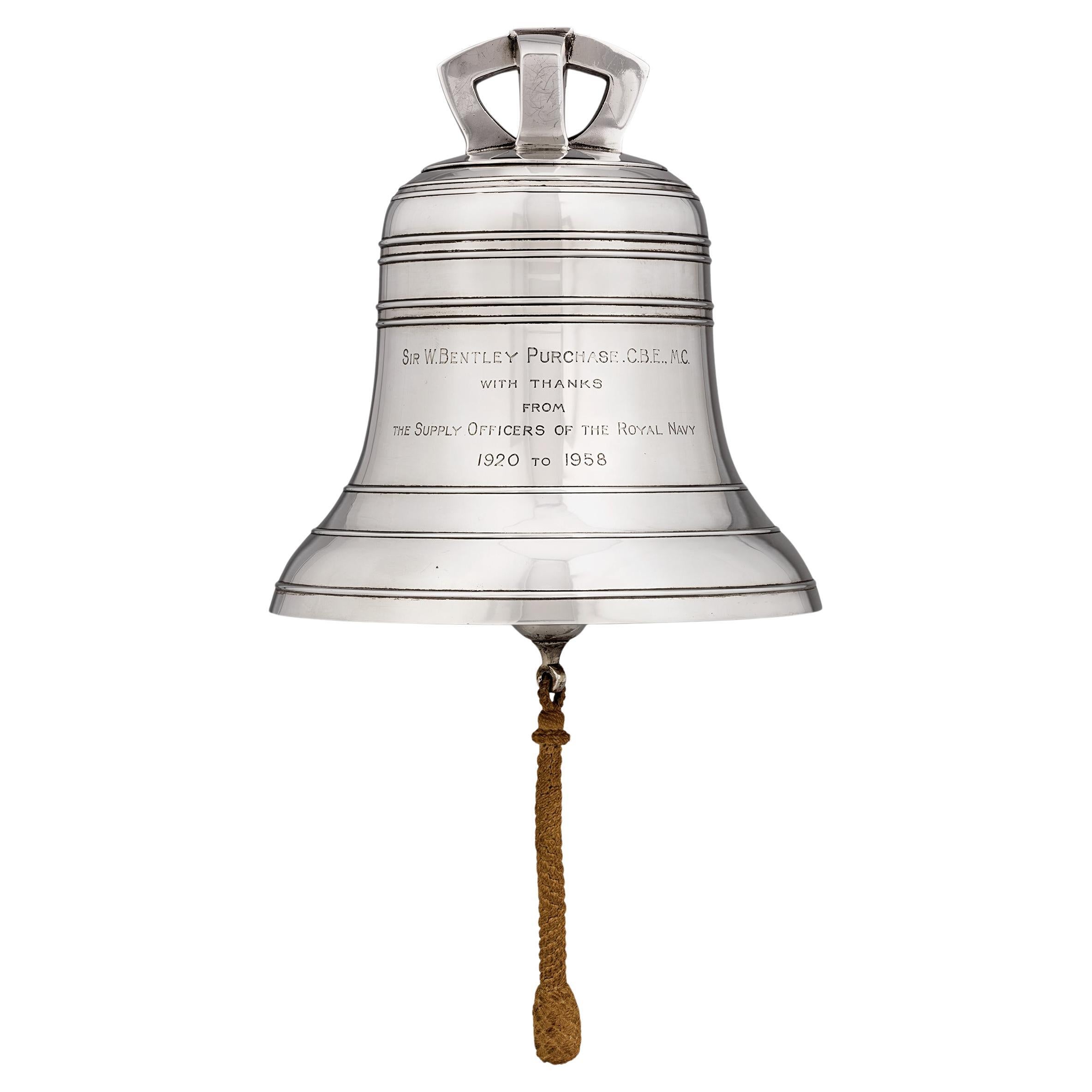 Silver Ship’s Bell for Sir William Bentley Purchase of Operation Mincemeat For Sale