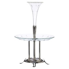 Silver - Silver and glass centerpiece - 19th century
