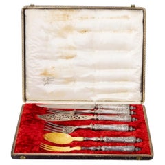 Silver - Silver serving cutlery set - 19th century