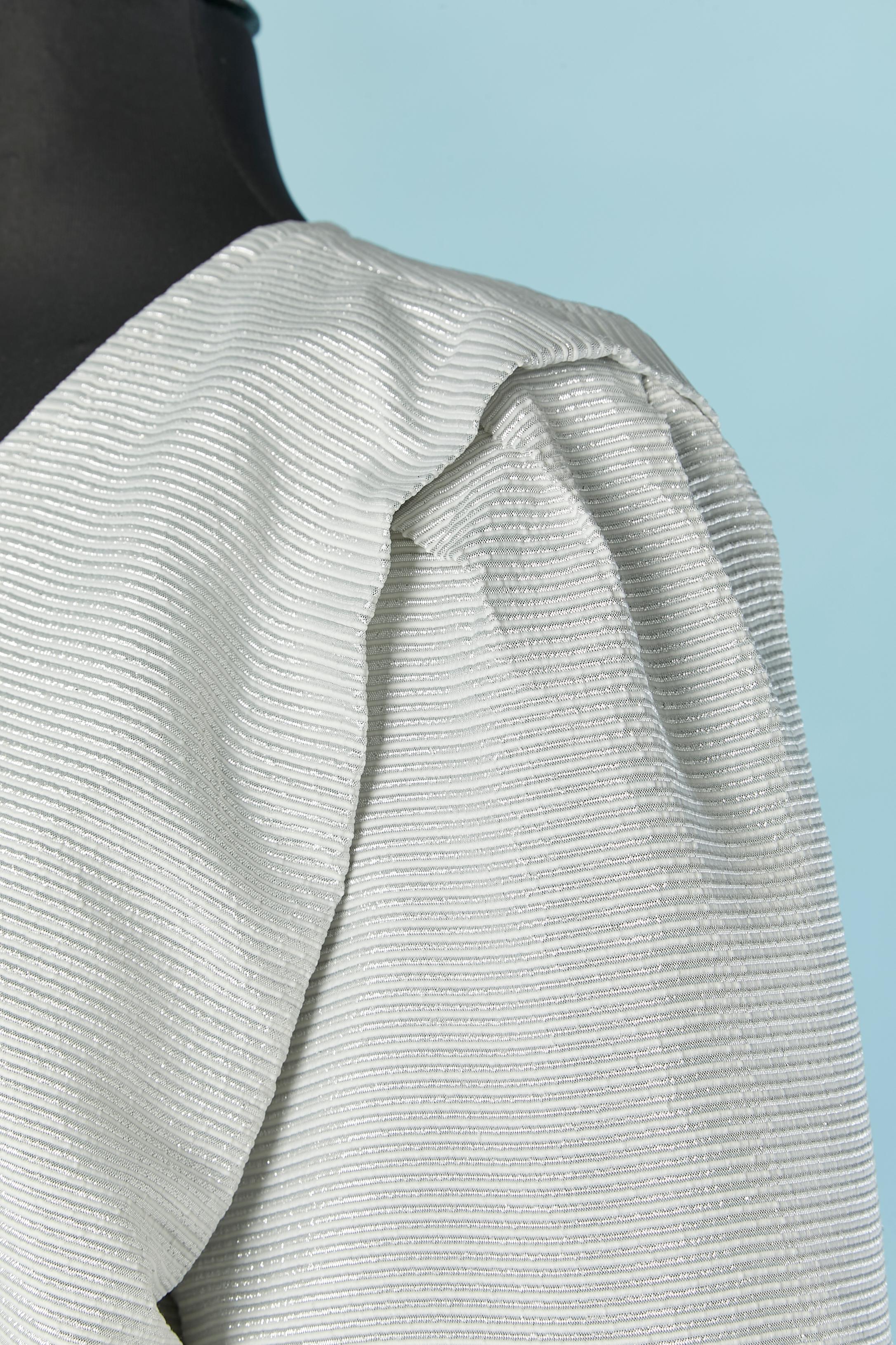 Women's Silver skirt suit with double breasted jacket COURRÈGES For Sale