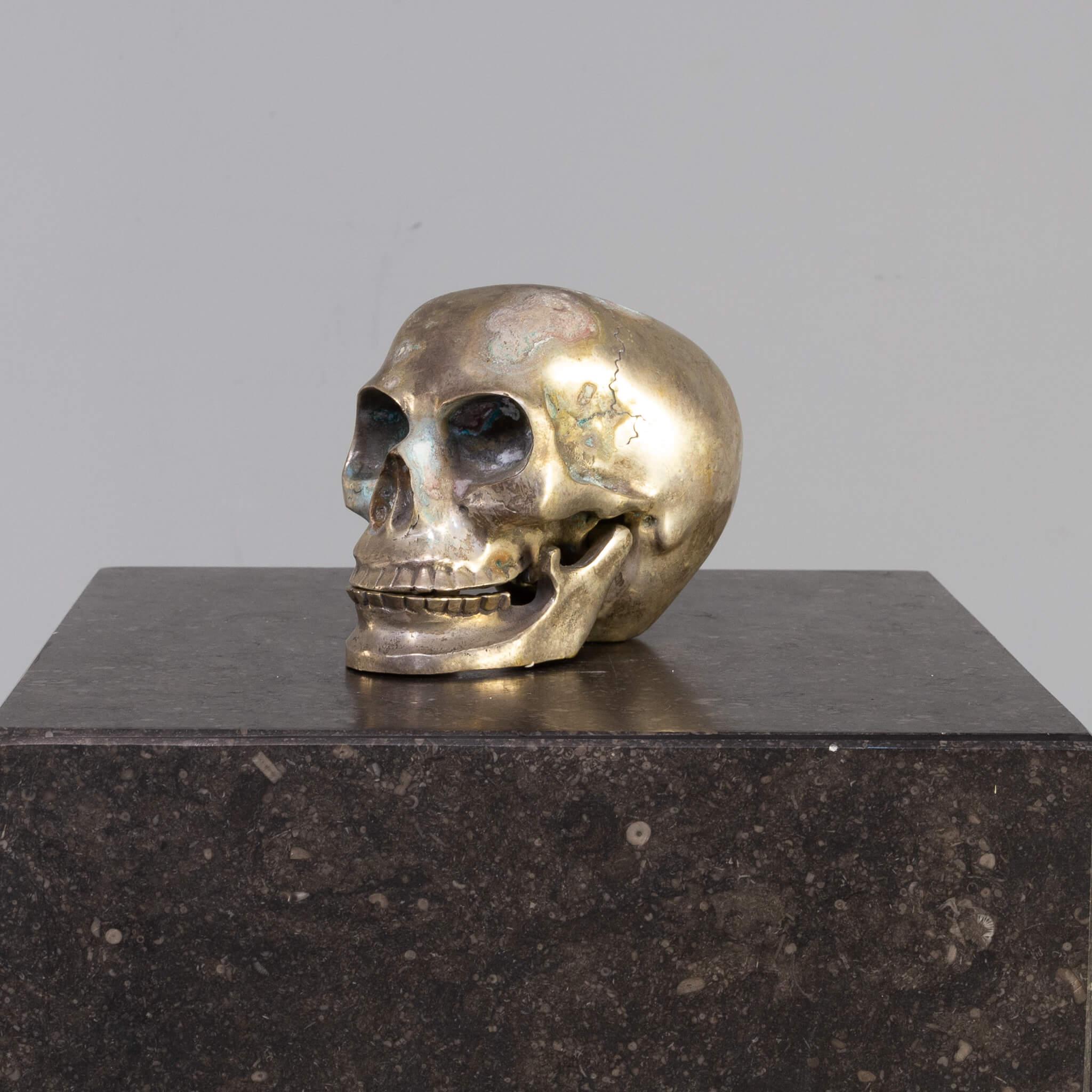 Post-Modern Silver Skull For Sale