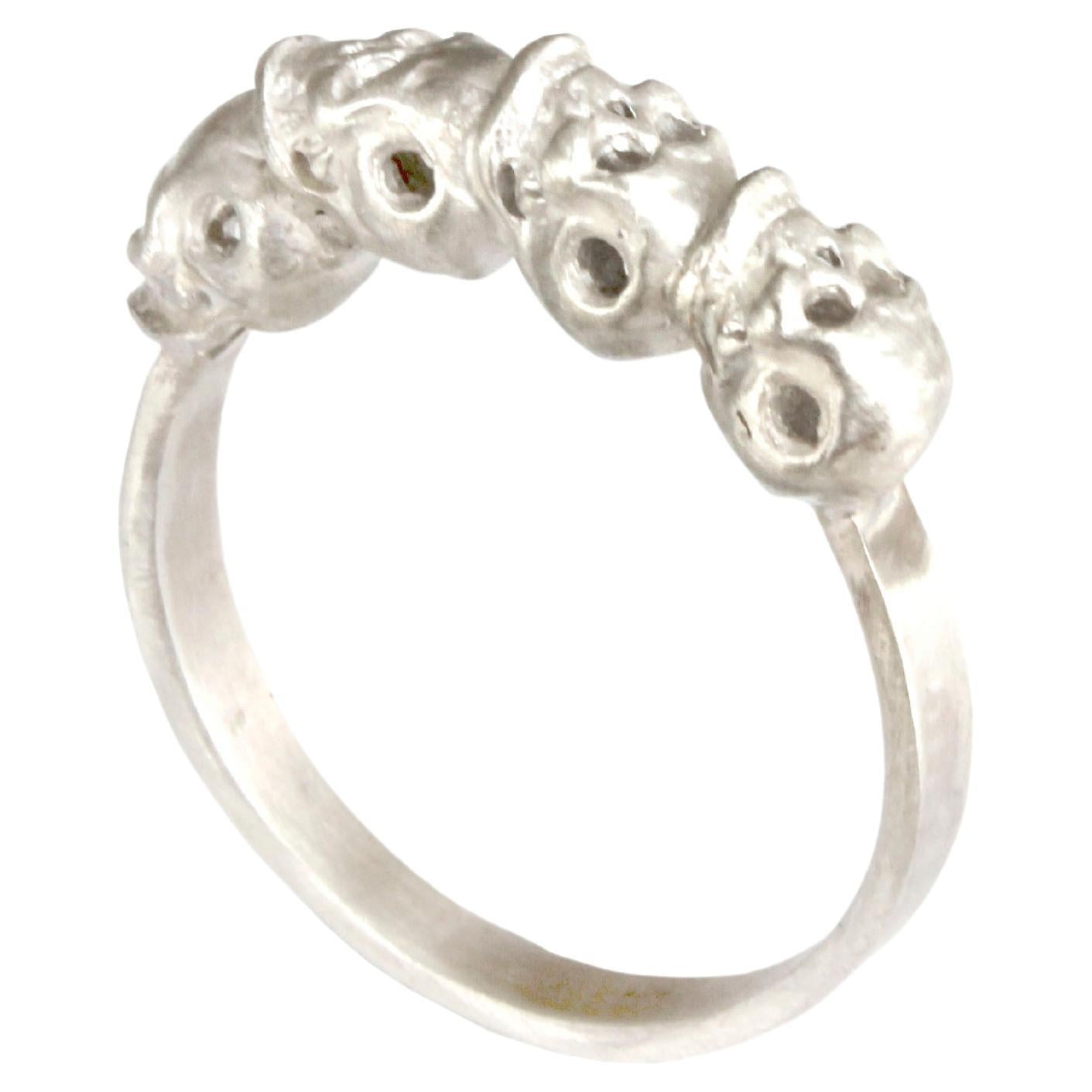 Silber Totenkopf Ring