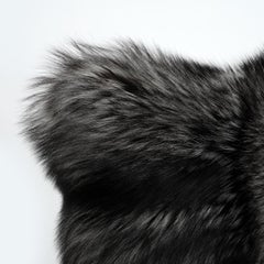 Silver Fox Fur Cushion by Muchi Decor, Made in Italy