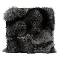 Silver Sky Fox Natural Fur Pillow Cushion by Muchi Decor