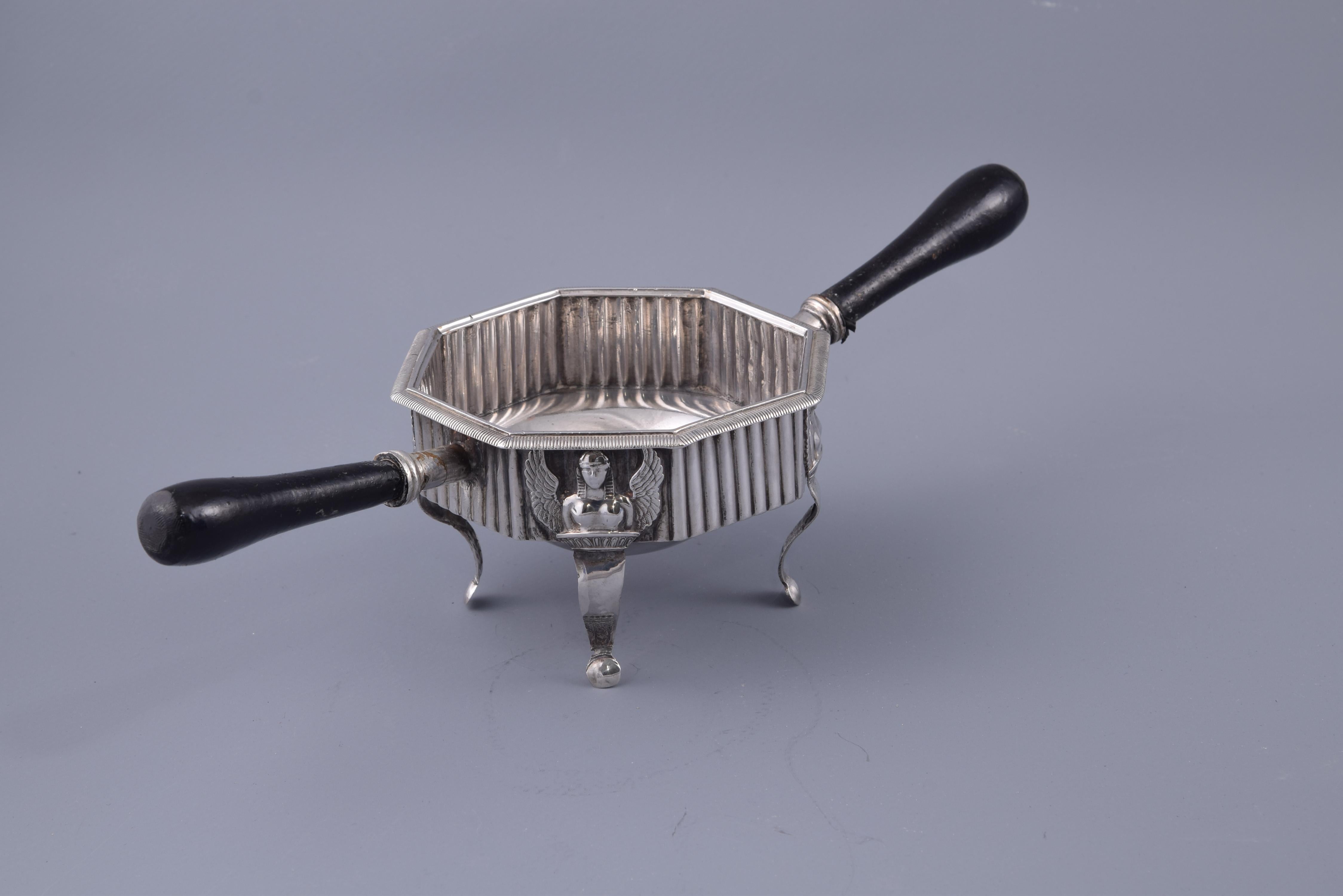 Silver Small Brasero or Brazier, Royal Factory of Antonio Martínez, Madrid, 1832 For Sale 2