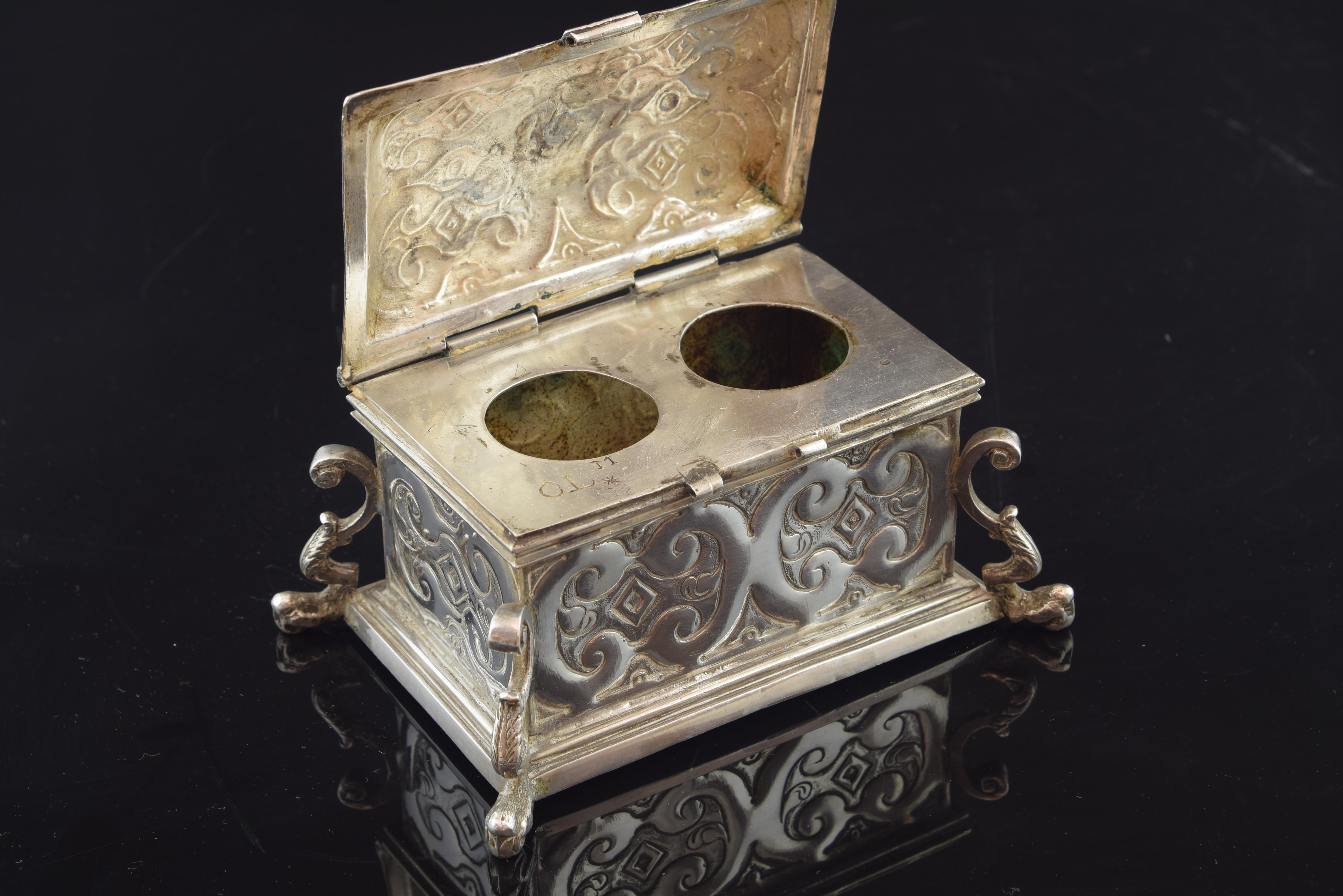 European Silver Small Chest for the Holy Oil, 17th Century