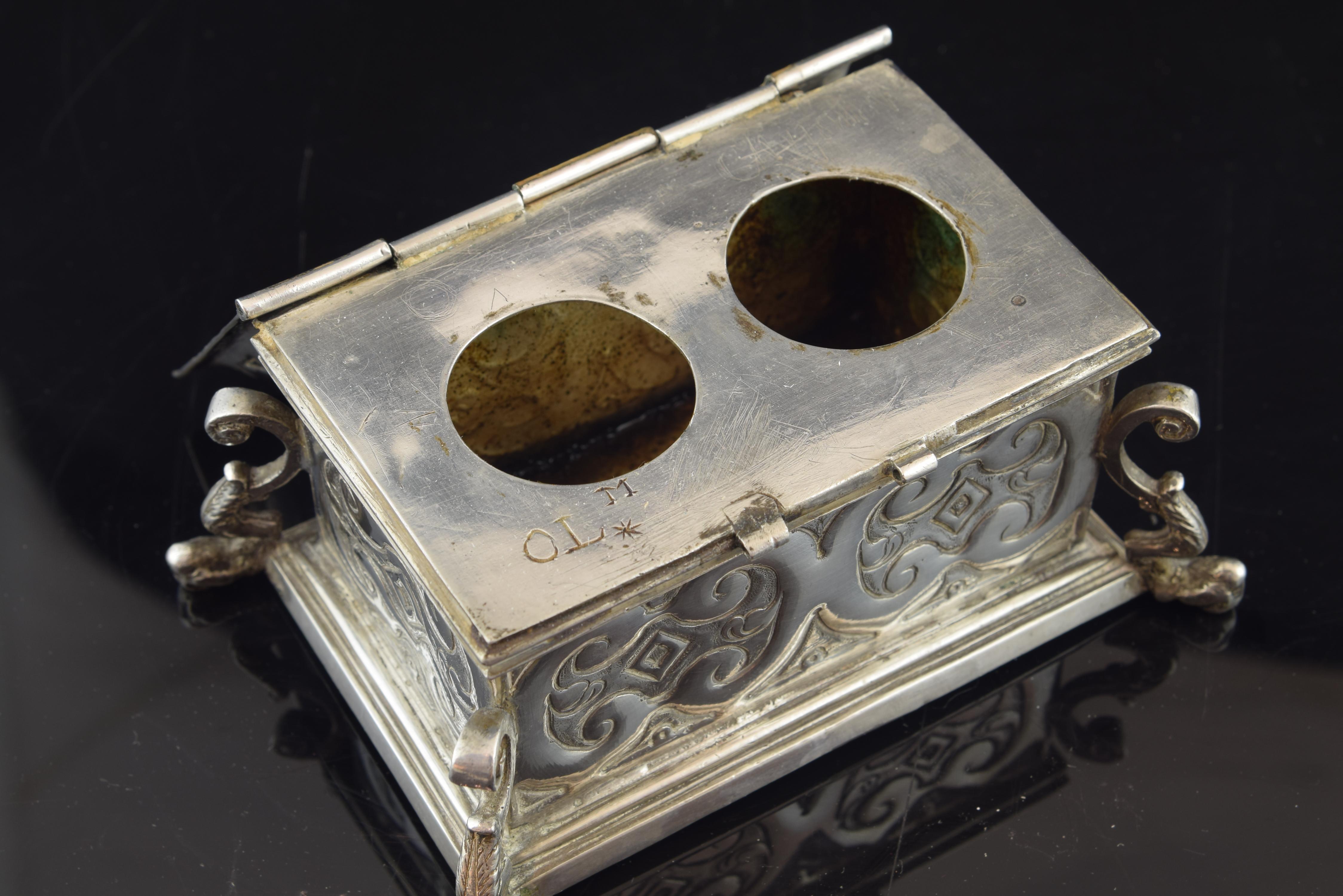 18th Century and Earlier Silver Small Chest for the Holy Oil, 17th Century