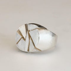 Bague de chevalière "Smashed" en argent