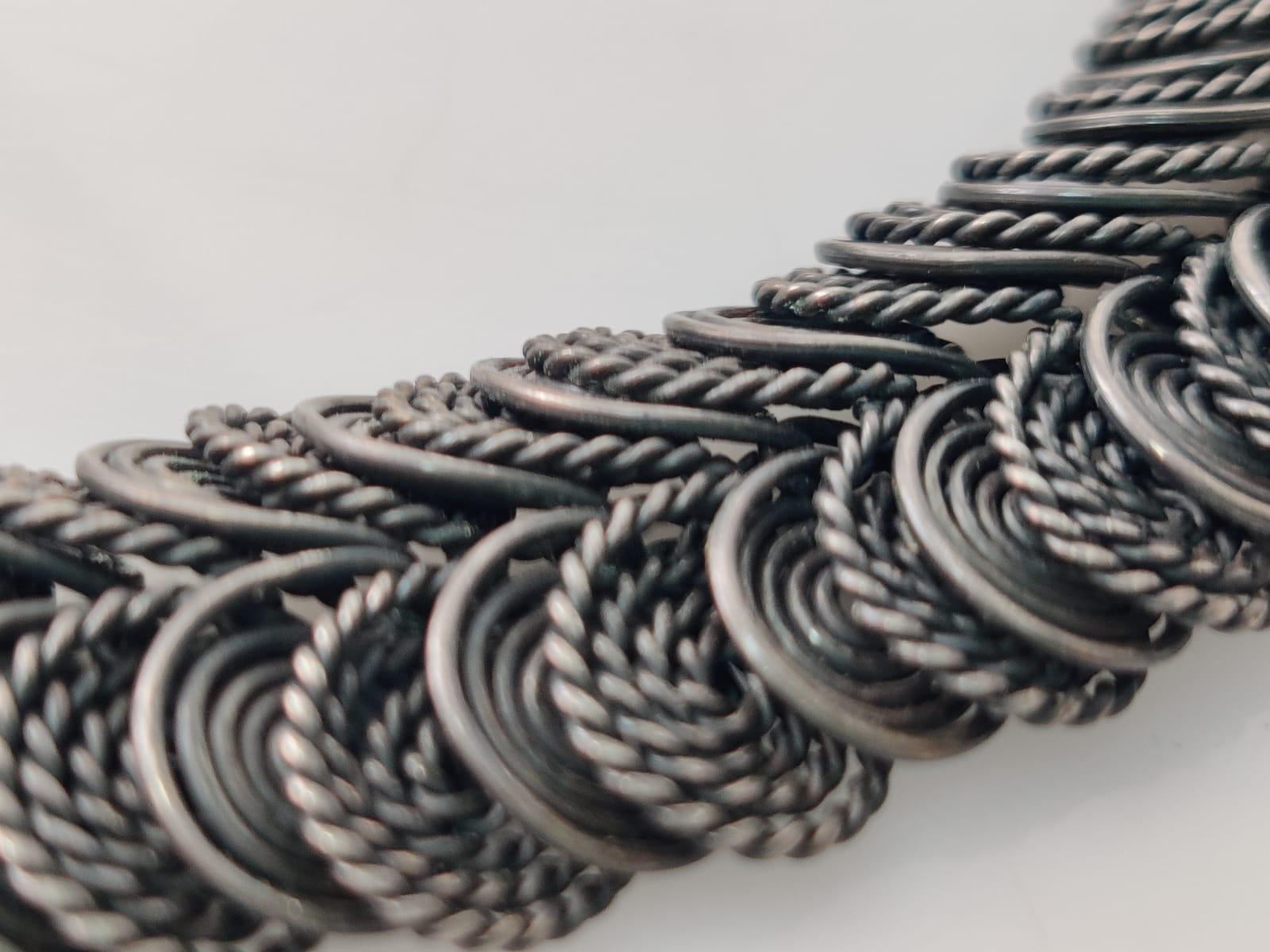 Hand-Crafted Silver Snake Necklace by Gustavo Martinez, Mexico 1960s For Sale