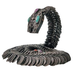 Vintage Silver Snake Necklace by Gustavo Martinez, Mexico 1960s