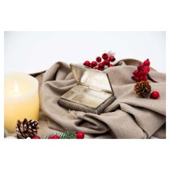 Silver snuff box with rectangular shape and floral reliefs