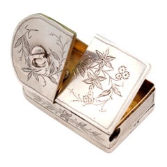 Silver snuffbox and matchbox