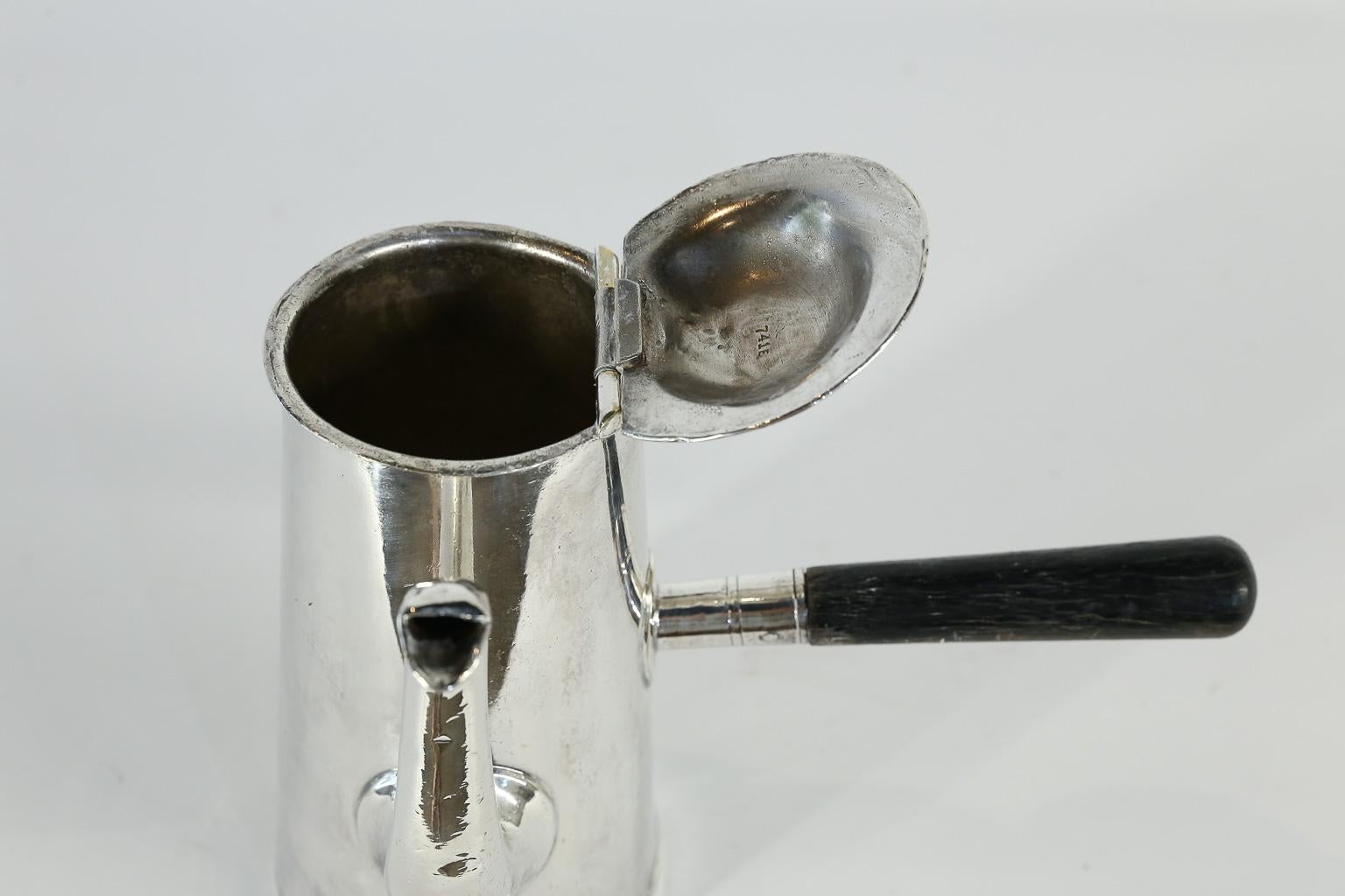 Silver Soldered U.S.N. Reed & Barton Coffee or Hot Chocolate Pot In Good Condition In Houston, TX