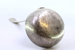 Silver soup ladle with embossed handle