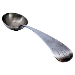 Silver soup ladle with engraving on the handle to be shipped