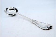 Silver soup ladle with friezes along the handle in relief with palmette