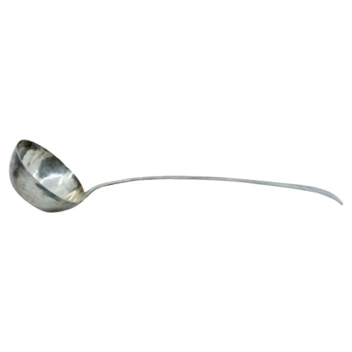 Silver soup ladle with handle to be shipped