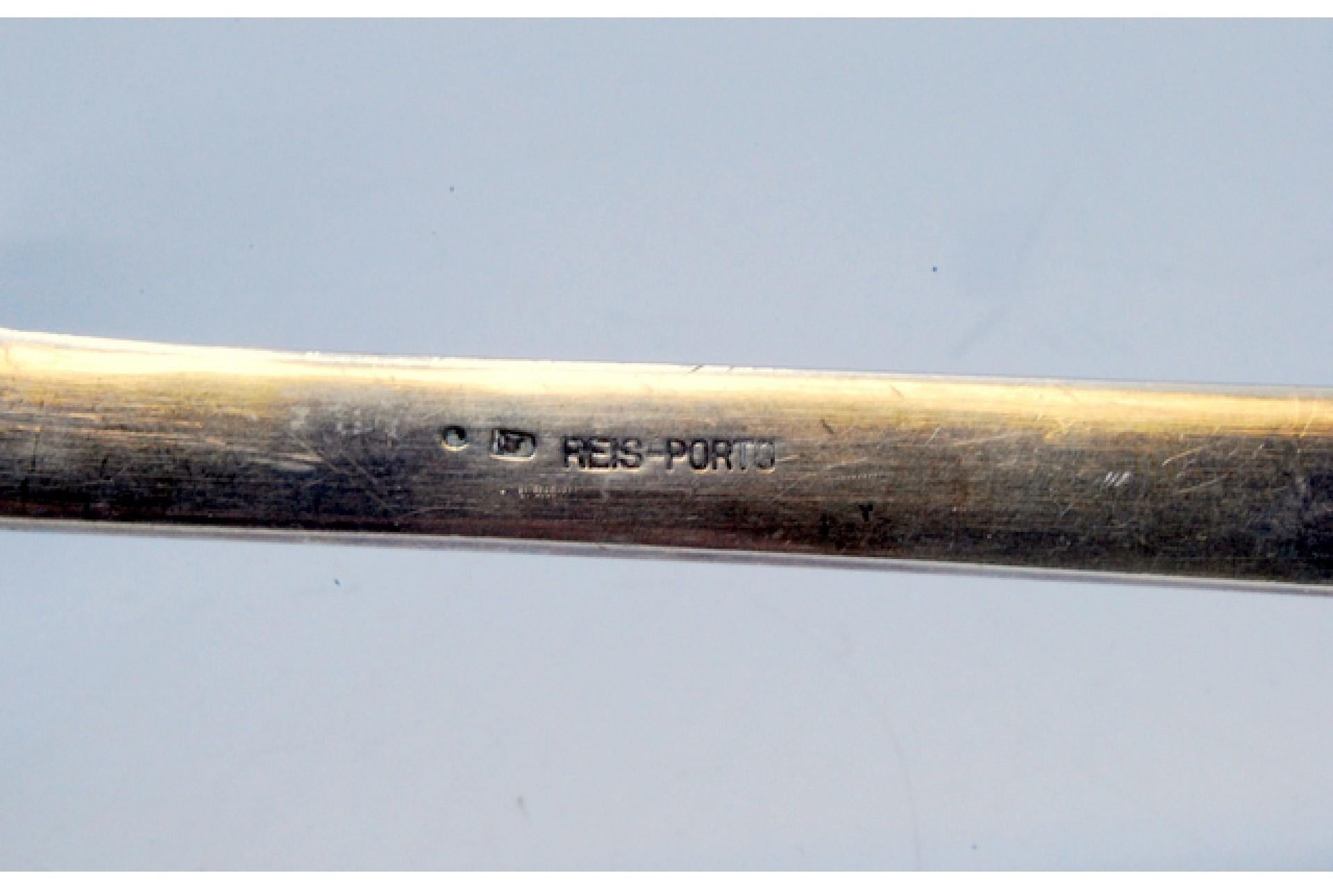 20th Century Silver soup ladle with reliefs and friezes on the handle For Sale