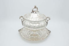 Silver soup tureen with floral motifs
