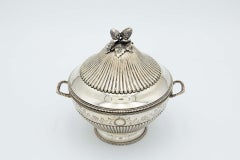Silver soup tureen with fluted reliefs