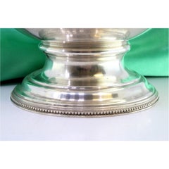 Silver soup tureen with pearly borders & angel-shaped lid knob