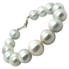 Silver South Sea Pearl Sterling Silver Clasp Bracelet