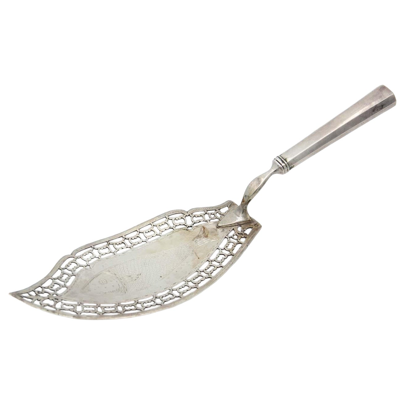 Silver spatula for serving fish