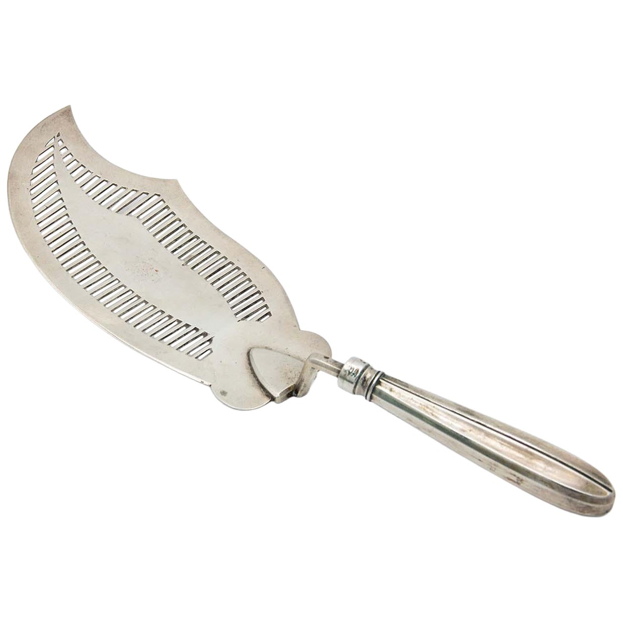 Silver spatula for serving fish