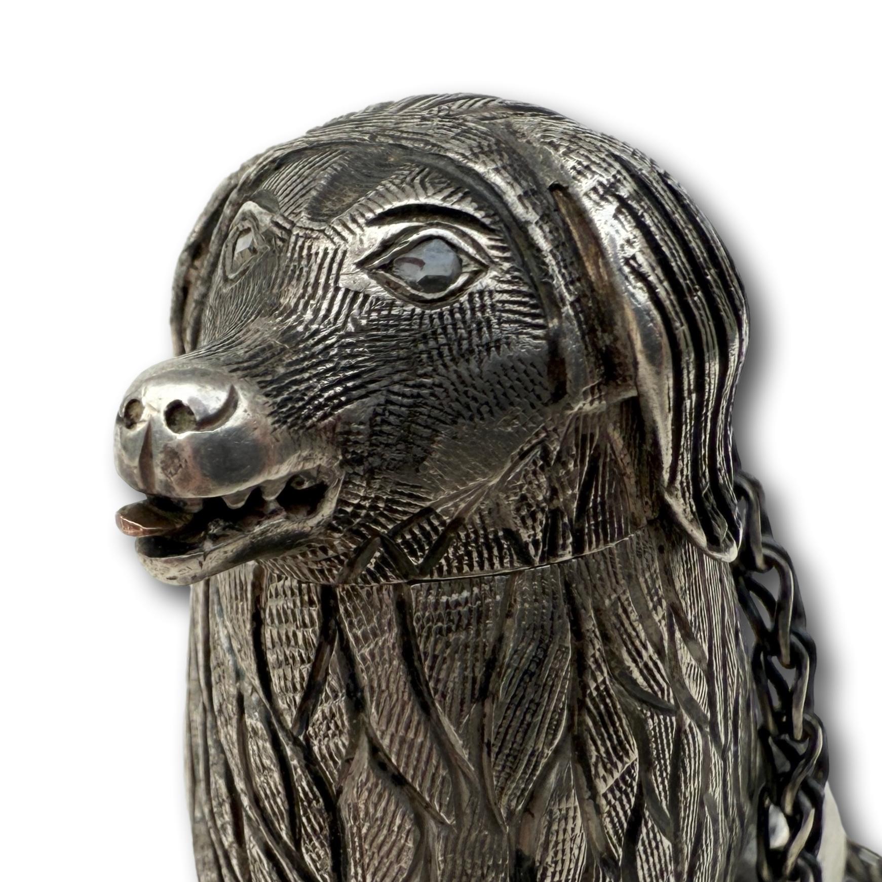 Silver Spice Container in the Form of a Poodle, 18th century. For Sale 6