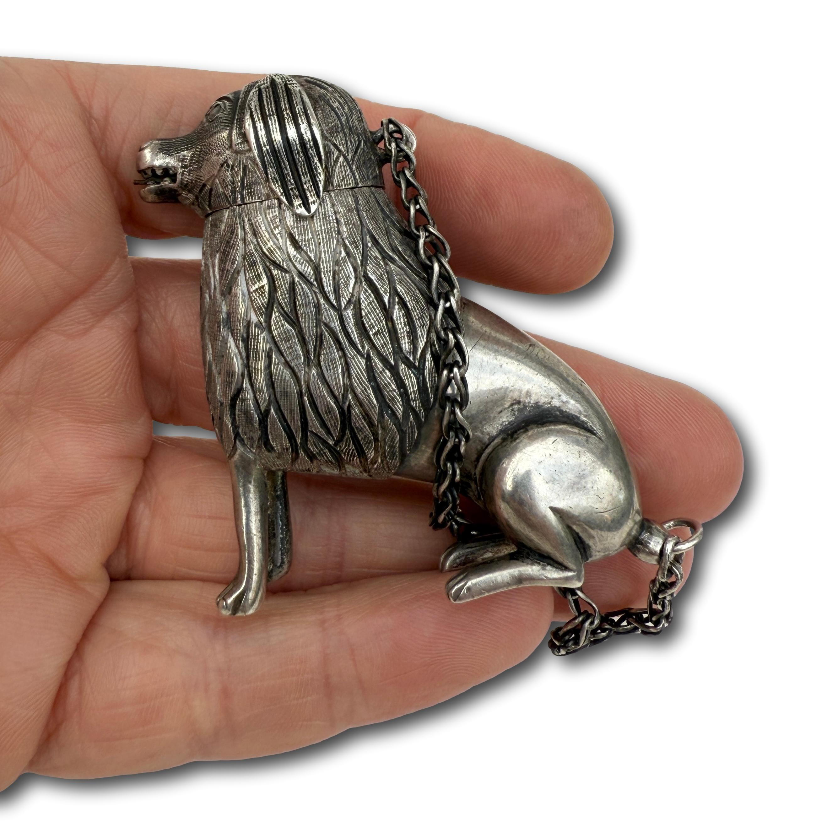 Silver Spice Container in the Form of a Poodle, 18th century. For Sale 8