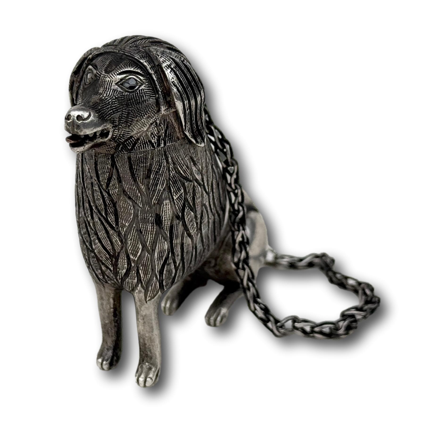 Silver Spice Container in the Form of a Poodle, 18th century. For Sale 1