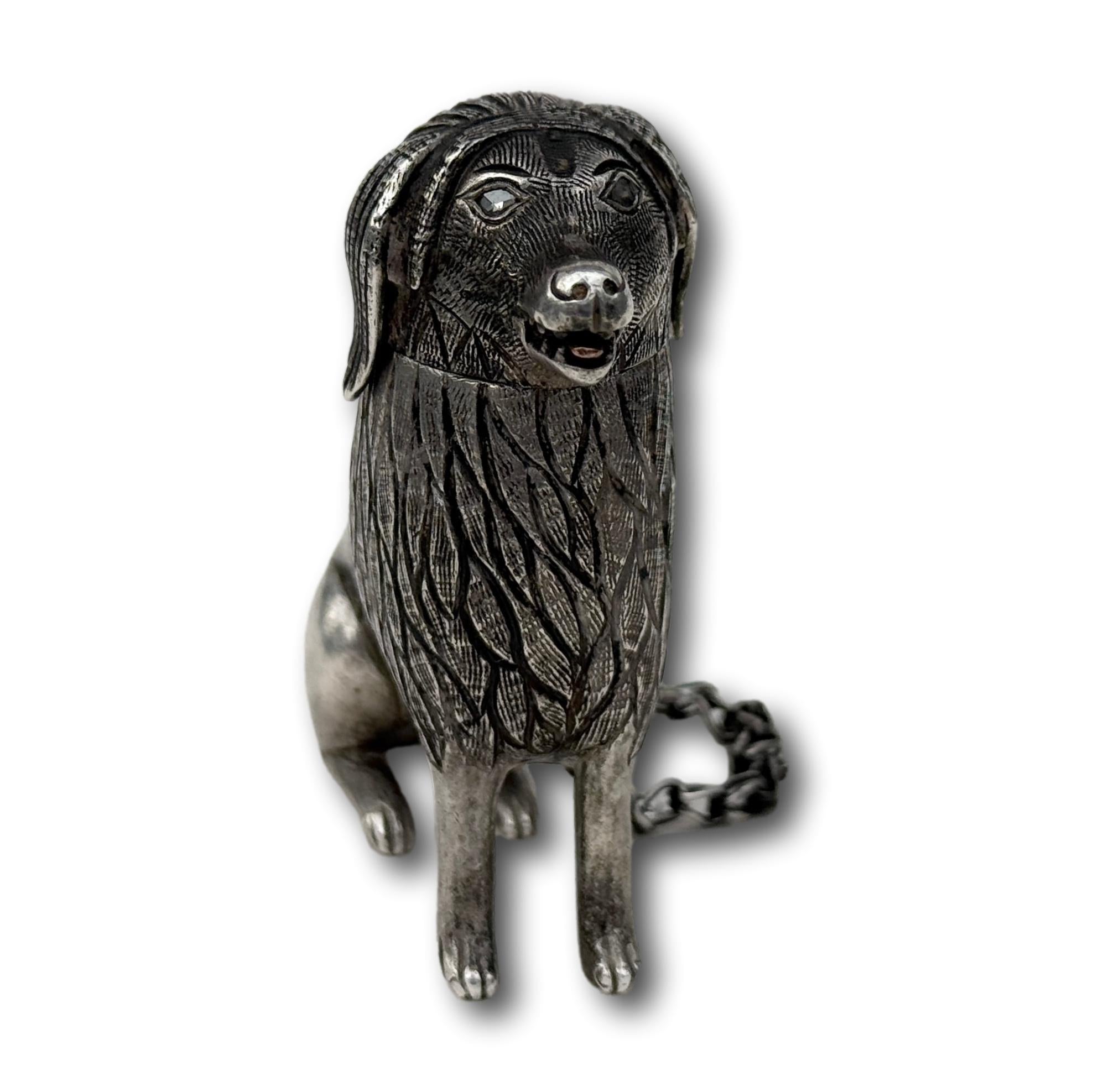 Silver Spice Container in the Form of a Poodle, 18th century. For Sale 2