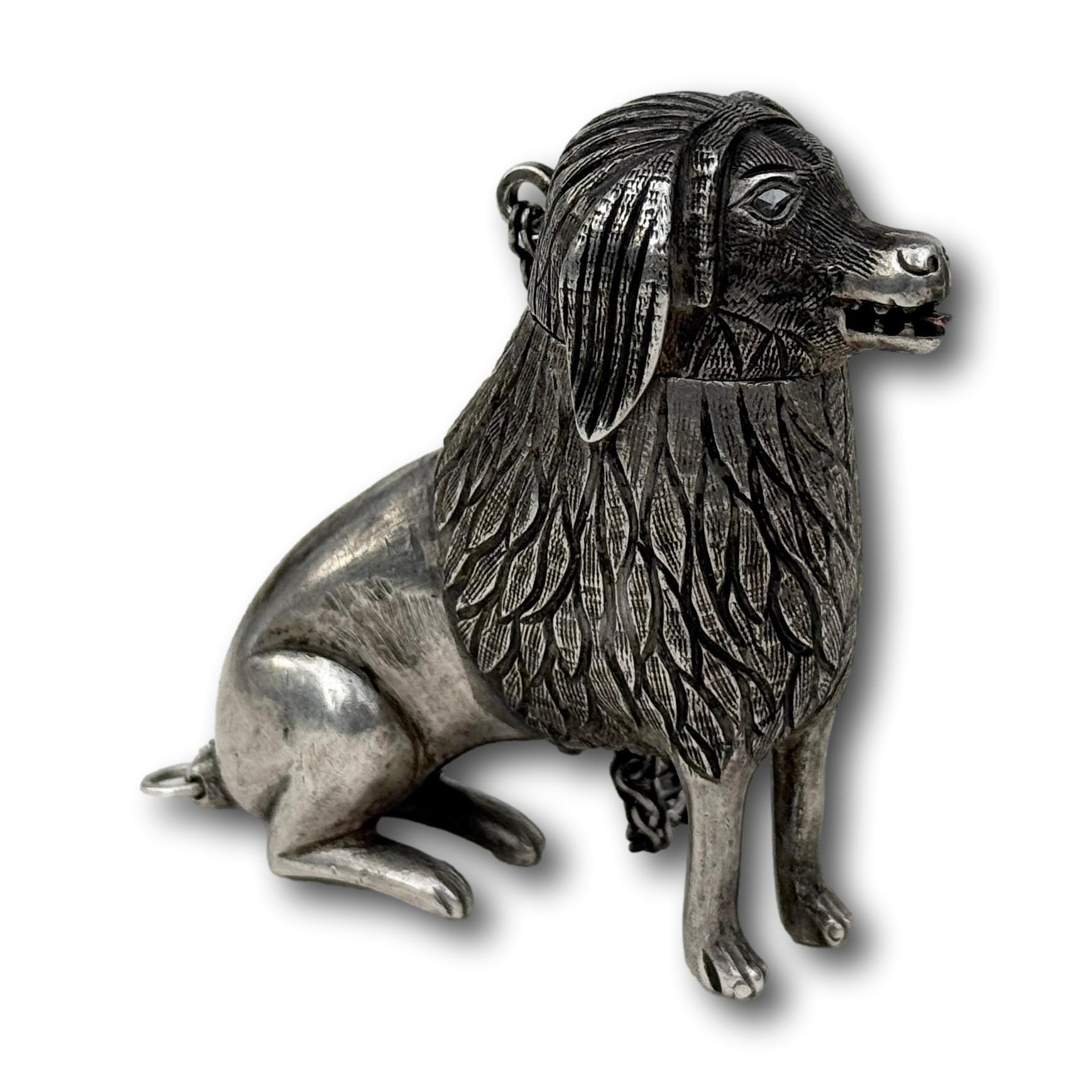 Silver Spice Container in the Form of a Poodle, 18th century. For Sale 3