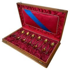 Cuchara de plata con baño de oro de 1900