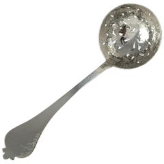 Silver Spot Hammered Sugar Sifting Spoon, Wakely and Wheeler, 1903