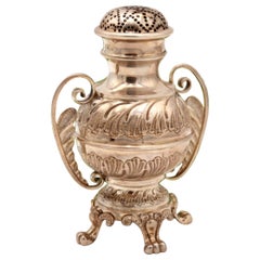 Silver sprinkler with reliefs and applications