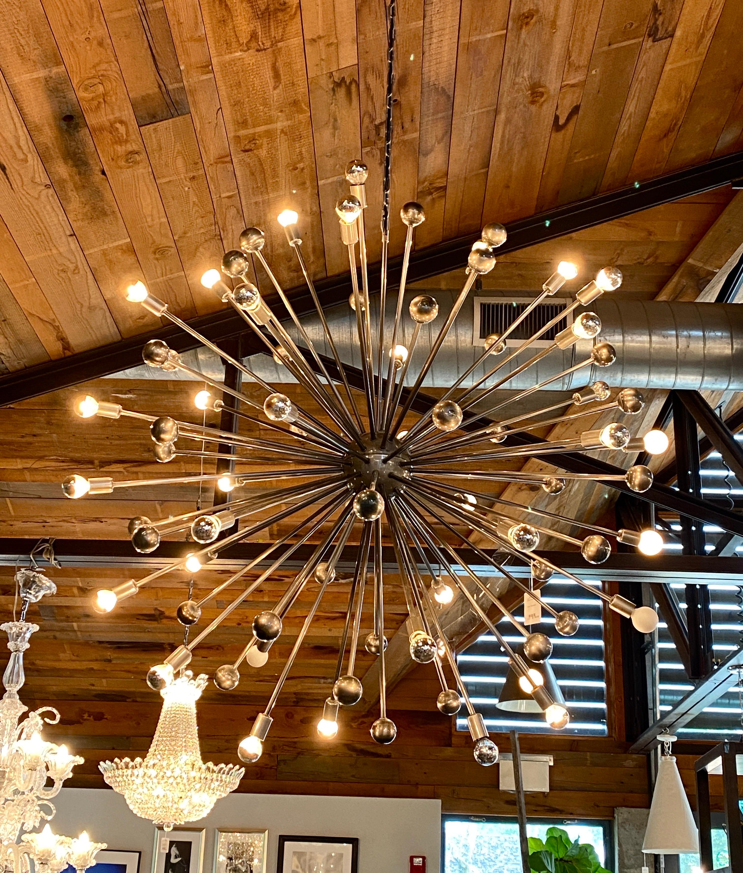 Silver Sputnik Chandelier at 1stDibs