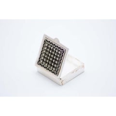 Silver square pill box