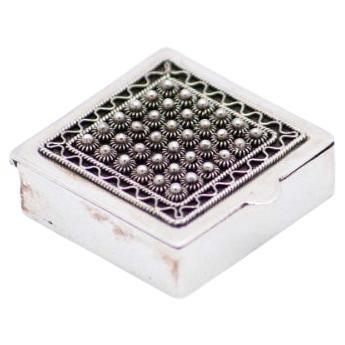 Silver square pill box