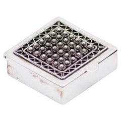 Silver square pill box