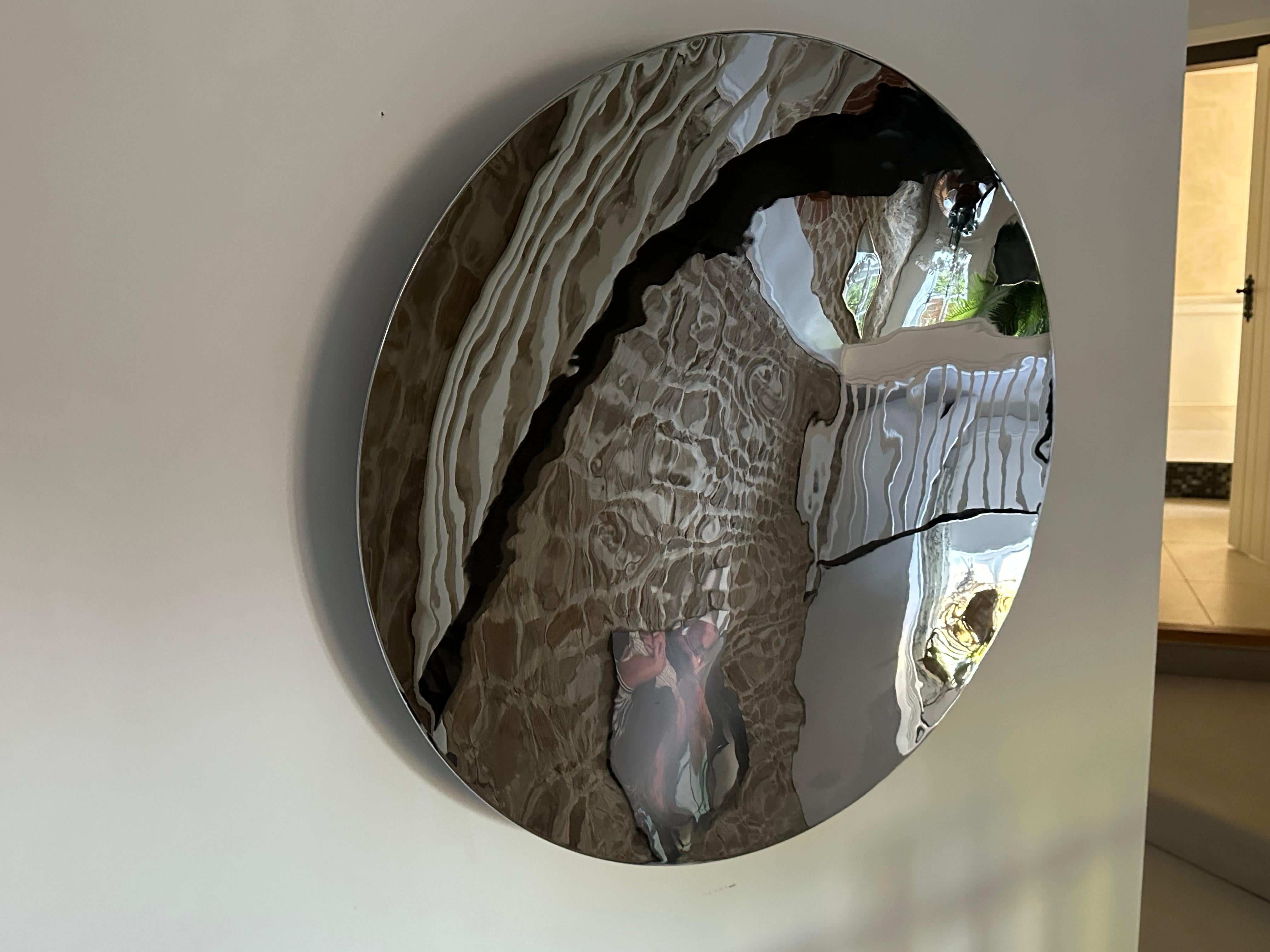 Britannique Miroir mural concave en acier inoxydable Silver 100cms/39.3